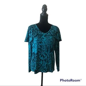 Simonton  Says, Turquoise/Black Top